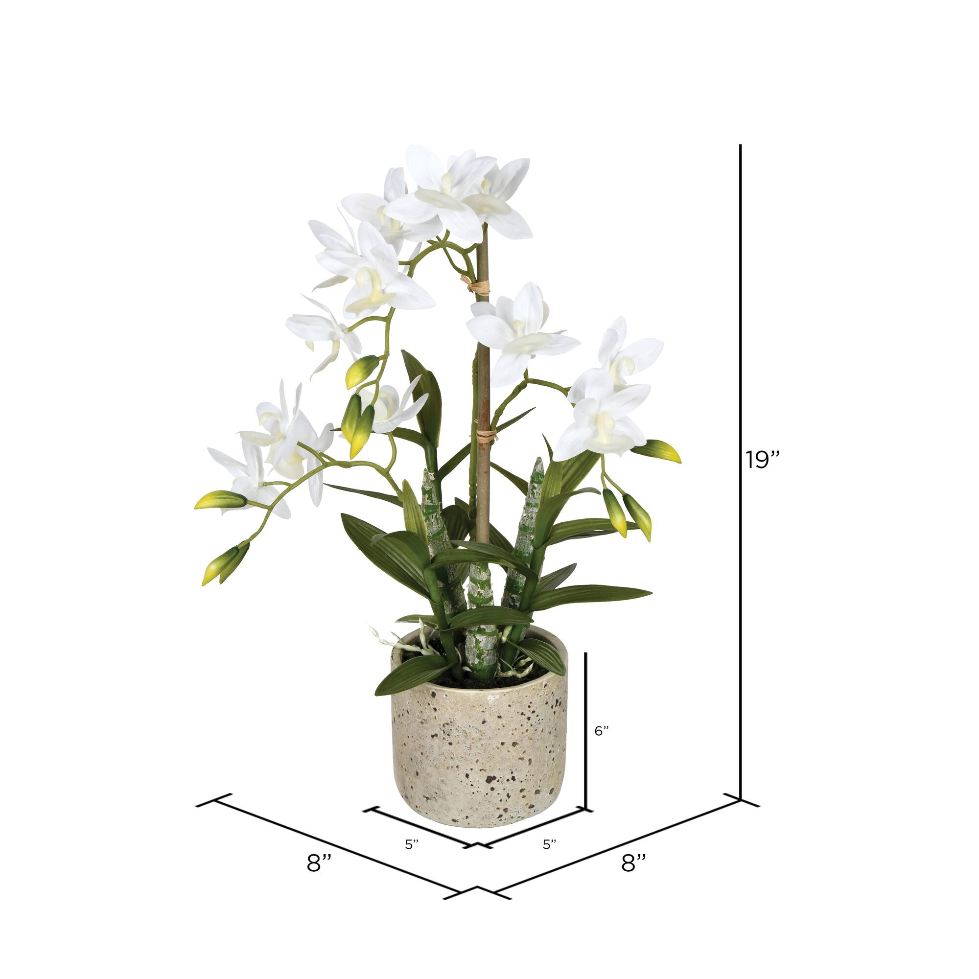 19" Artificial Deluxe Potted Cycnoches Orchid